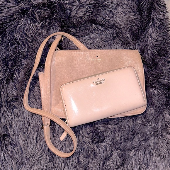 Kate Spade Leila Triple Gusset Crossbody Purse Rose Smoke - Picture 12 of 12